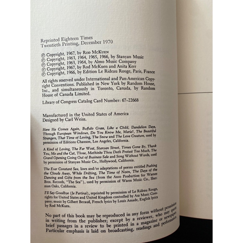 Listen to the Warm Rod McKuen Hardback 20th Printing 1979 - Picture 3 of 7
